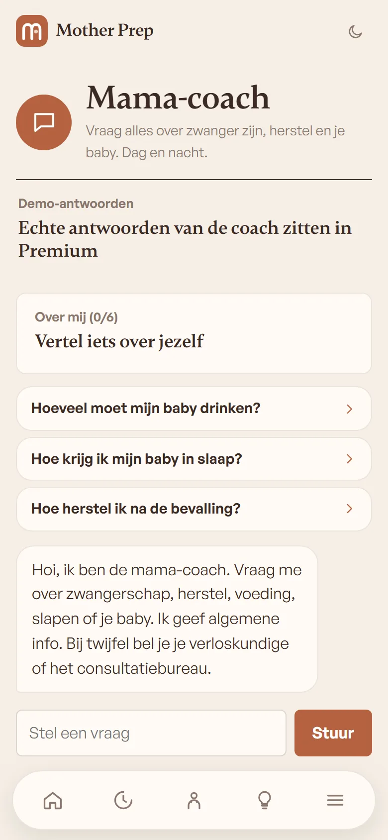 Mama-coach in de app