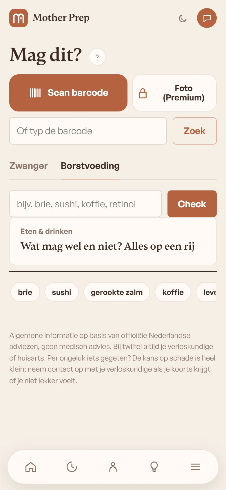 Scanner in de app